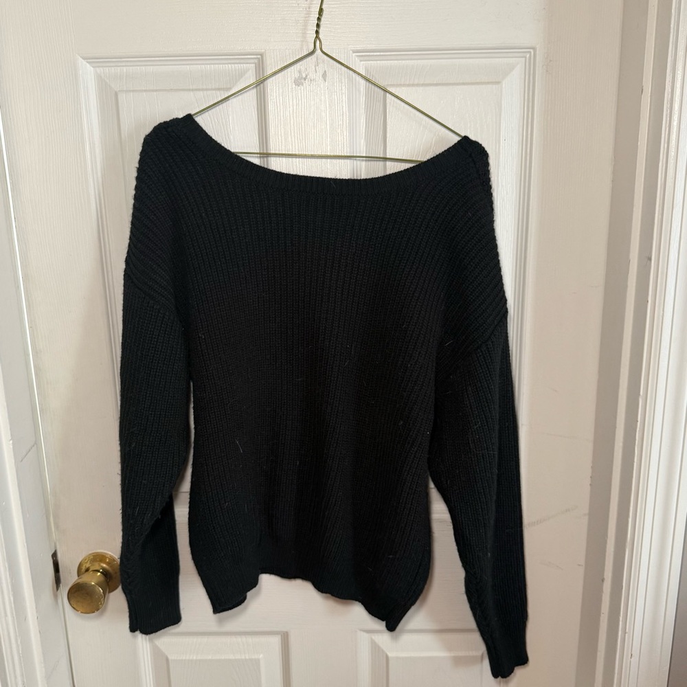 Callahan Black Off-the-Shoulder Sweater Relaxed Fit